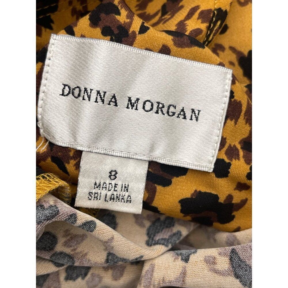 Donna Morgan Women Animal Print Halter Maxi Dress Size 8 - Picture 8 of 10